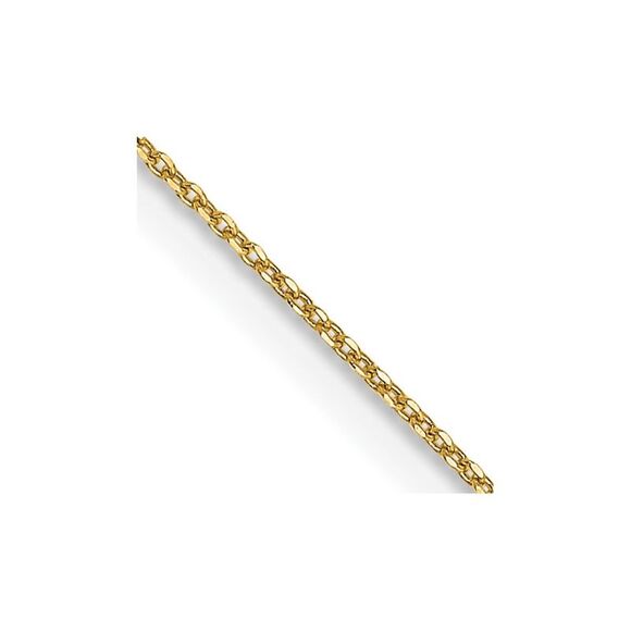 14k Gold 24in .6mm Diamond-cut Round Open Link Cable Spring Ring Clasp Chain